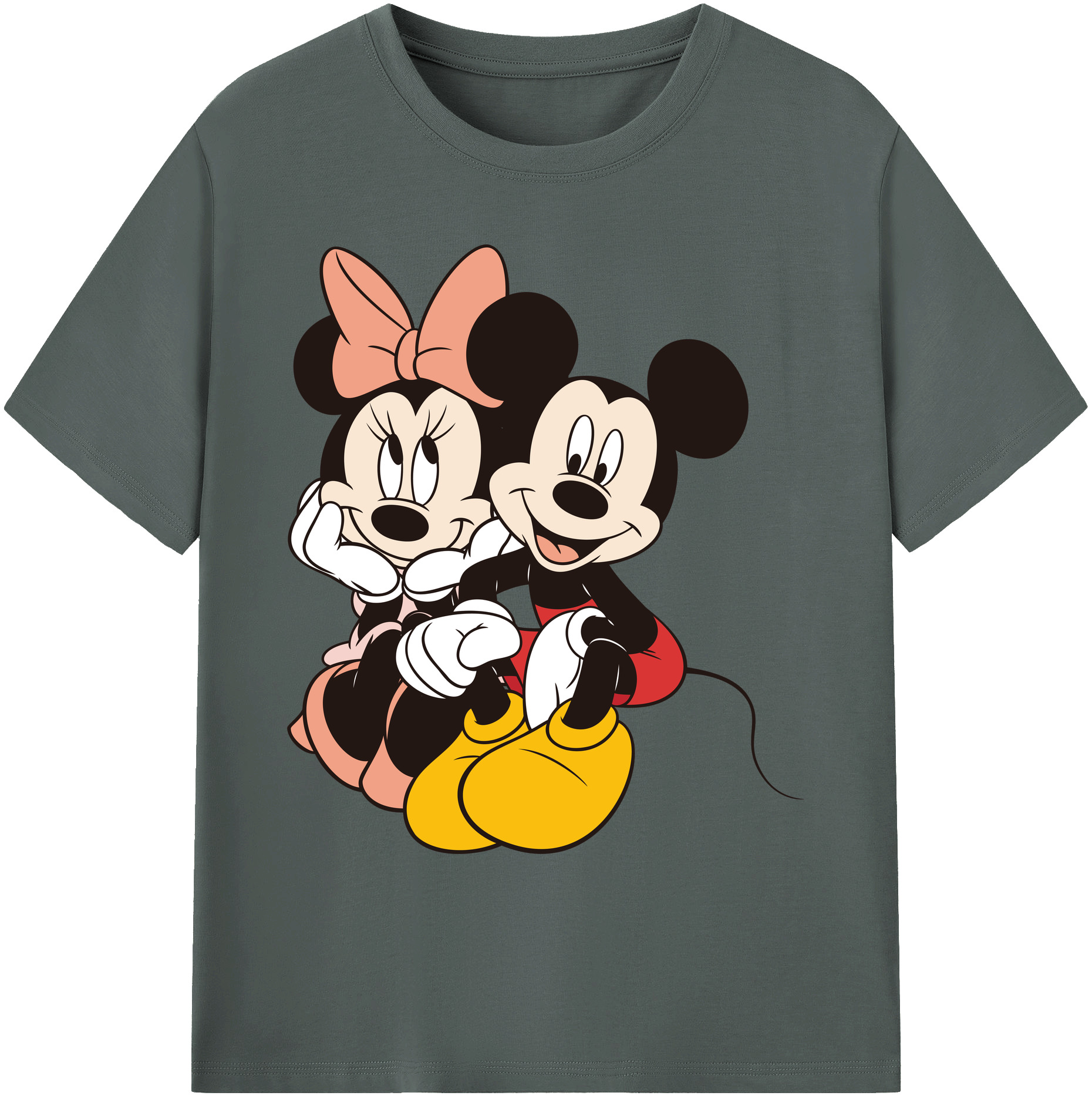 ミッキーマウス Mickey Mouse 綿100％ メンズ半袖Tシャツ｜肌触りやわらか＆通気性